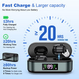 Rechargeable In-the-Ear Hearing Aids with Charging Case and LCD Display – Ultra-Compact Sound Amplifier for Seniors (Black & Green Case, Black Device) - Top-Down View