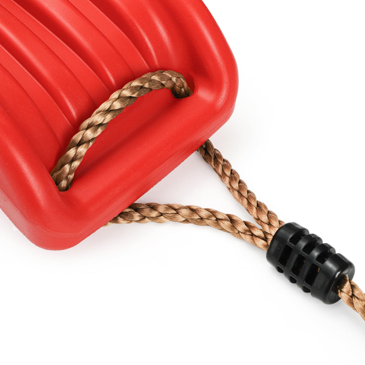 Outdoor Kids Plastic Swing Seat with Adjustable Rope – Durable Tree Swing for Backyard, 220lb Capacity, Red (Red)