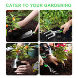 Complete 8-Piece Garden Tool Set with Carry Bag – Stainless Steel & Aluminum Tools for Digging, Pruning, Planting, and Weeding - Front View