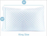 King Size Cooling Pillow with Shredded Memory Foam & Gel Infusion – Adjustable Loft, Breathable Dual-Sided Cover, 20" x 36" (Blue) | Other Sizes Available in Store
