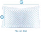 Queen Size Cooling Pillow with Shredded Memory Foam & Gel Infusion – Adjustable Loft, Breathable Dual-Sided Cover, 20" x 30" (Blue) | Other Sizes Available in Store