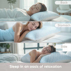 Queen Size Cooling Pillow with Shredded Memory Foam & Gel Infusion – Adjustable Loft, Breathable Dual-Sided Cover, 20" x 30" (Blue) | Other Sizes Available in Store