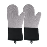 Premium Silicone Oven Mitts – Heat Resistant Up to 500°F, Non-Slip Grip, Easy to Clean, Food Grade & BPA-Free, Ideal for Grilling, Baking, Cooking, Microwave Use (Grey)