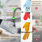 Premium Silicone Oven Mitts – Heat Resistant Up to 500°F, Non-Slip Grip, Easy to Clean, Food Grade & BPA-Free, Ideal for Grilling, Baking, Cooking, Microwave Use (Grey) - 45-Degree Angle