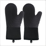 Premium Silicone Oven Mitts – Heat Resistant Up to 500°F, Non-Slip Grip, Easy to Clean, Food Grade & BPA-Free, Ideal for Grilling, Baking, Cooking, Microwave Use (Black)