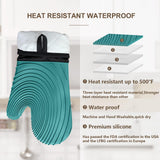 Premium Silicone Oven Mitts – Heat Resistant Up to 500°F, Non-Slip Grip, Easy to Clean, Food Grade & BPA-Free, Ideal for Grilling, Baking, Cooking, Microwave Use (Green) - Side View