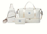 Women’s 3-Piece Travel Bag Set – Large Duffel, Crossbody Backpack & Toiletry Pouch for Gym, Maternity and Weekend Getaways (White)  | Other Colors Available in Store