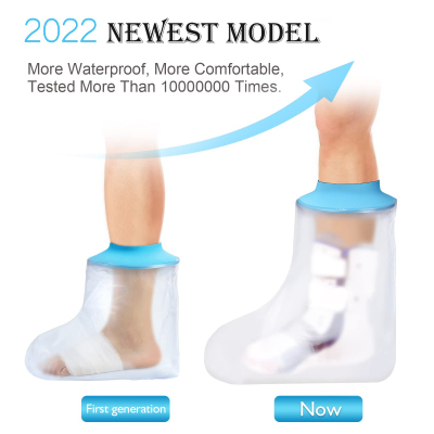 Foot Waterproof Shower Sleeve for Adults – Reusable Cast Protector for Ankle, Foot & Toe During Bathing or Water Activities (Blue)