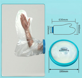 Full Arm Waterproof Shower Sleeve for Adults – Long Cast Protector for Hand, Wrist, Elbow & Forearm During Bathing or Water Activities (Blue) - Rear View