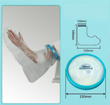 Full Arm Waterproof Shower Sleeve for Kids – Reusable Cast Protector for Hand, Wrist, Elbow & Forearm During Bathing or Water Activities (Blue) - Rear View