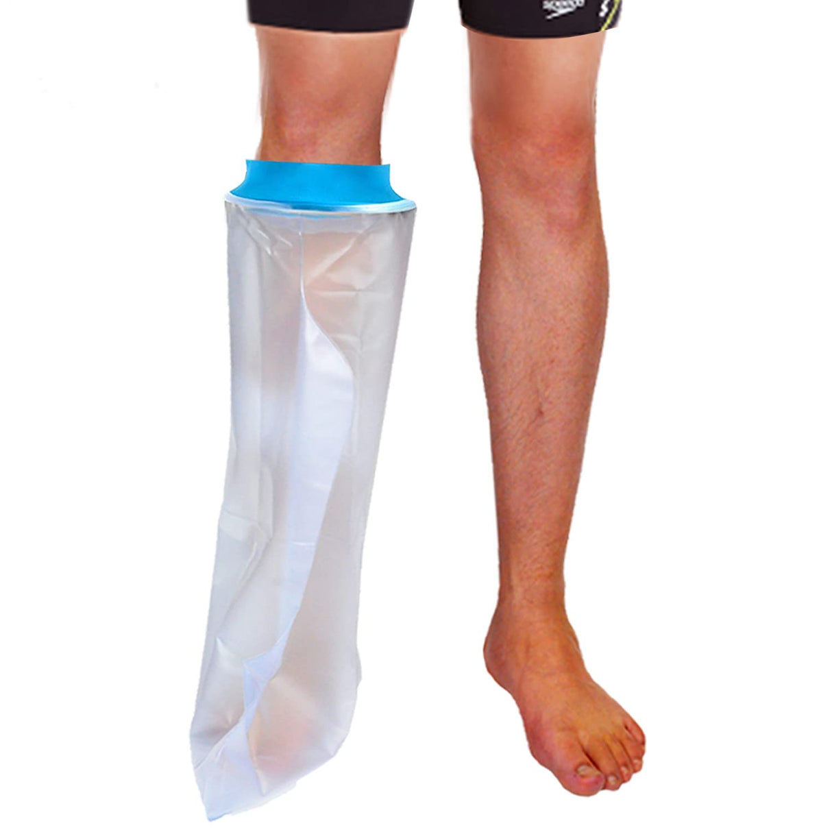 Lower Leg Waterproof Cast Cover for Adults – Reusable Shower Protector for Calf, Ankle & Foot During Bathing or Water Activities (Blue)