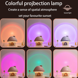 Portable Mushroom Humidifier with 7 Color Sunset Light, USB Rechargeable Mini Air Moisturizer for Desk, Bedroom, Travel, Baby Room – Silent & Cute Design Use(Blue) - Side View