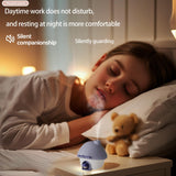 Portable Mushroom Humidifier with 7 Color Sunset Light, USB Rechargeable Mini Air Moisturizer for Desk, Bedroom, Travel, Baby Room – Silent & Cute Design Use(Purple) - Top-Down View