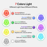 7-Color Facial Light Mask for Home Skincare – Rechargeable LED Beauty Device with 270 LEDs, One-Touch Control & Auto-Timer (White with Gold Trim)  | Other Colors Available in Store - Side View