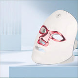 7-Color Facial Light Mask for Home Skincare – Rechargeable LED Beauty Device with 270 LEDs, One-Touch Control & Auto-Timer (White with Rose Gold Trim)   | Other Colors Available in Store