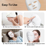 7-Color Facial Light Mask for Home Skincare – Rechargeable LED Beauty Device with 270 LEDs, One-Touch Control & Auto-Timer (White with Rose Gold Trim)   | Other Colors Available in Store - Close-Up Angle