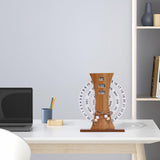 Wooden Perpetual Calendar with Rotating Discs – Elegant Desk Decor for Home & Office, Date Day Month Display (Natural Wood)