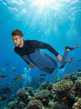 Men's 3mm Full Wetsuit for Surfing Diving & Cold Water Swimming – Front-Zip Neoprene Suit with UV Protection and Flexible Fit(Blue,XXXL)  | Other Colors Available in Store - Front View