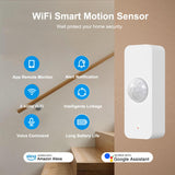 Smart WiFi Motion Sensor with App Alerts – 128° Detection, 6m Range, No Hub Required, Voice Control & Automation (White) - Front View