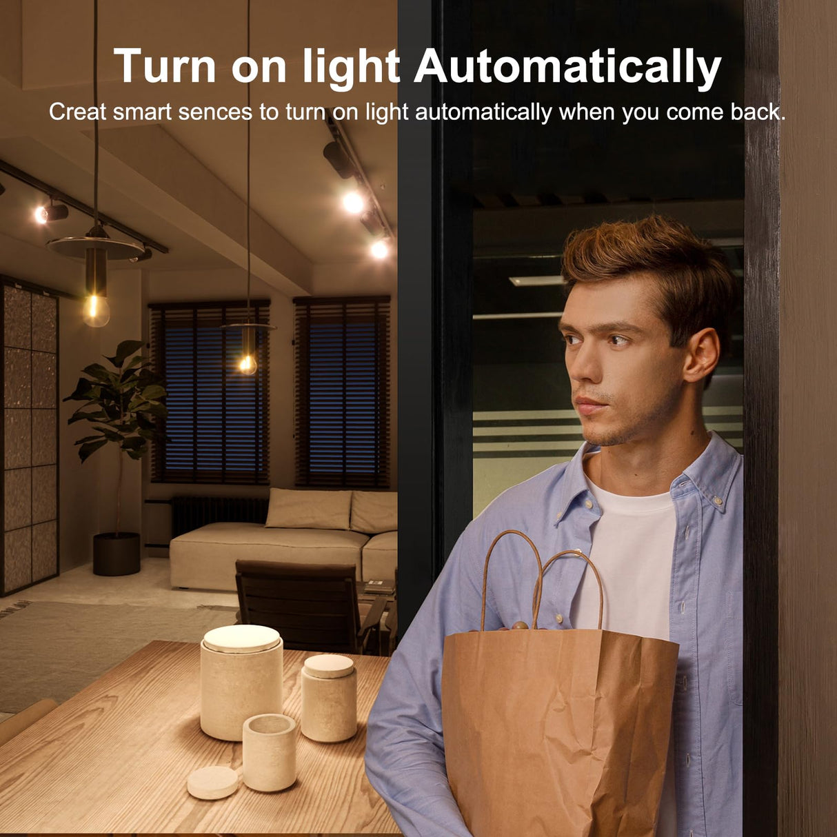 Smart WiFi Motion Sensor with App Alerts – 128° Detection, 6m Range, No Hub Required, Voice Control & Automation (White)