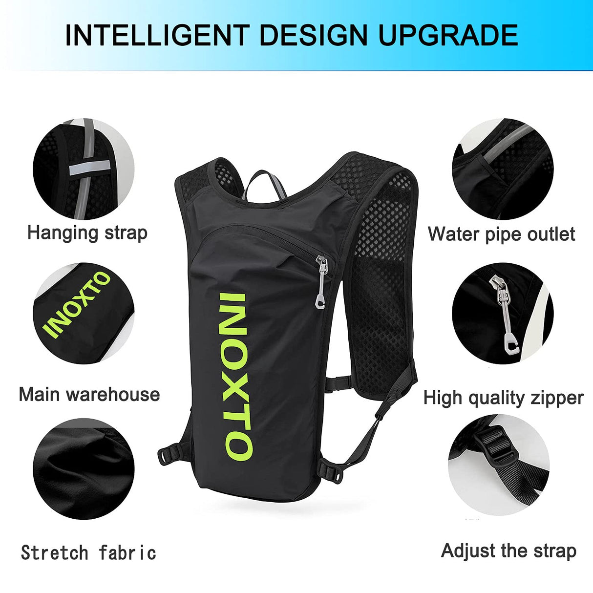 Ultra-Light Hydration Running Vest Backpack – 1.5L Water Capacity, Breathable Mesh Design for Cycling, Hiking & Marathon (Black) | Other Colors Available in Store