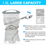 Ultra-Light Hydration Running Vest Backpack – 1.5L Water Capacity, Breathable Mesh Design for Cycling, Hiking & Marathon (Grey) | Other Colors Available in Store - 45-Degree Angle