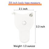 Soft Retractable Body Tape Measure for Fitness, Tailoring & Home Use – 60-Inch Dual-Scale Measuring Tape with Lock, 3-Pack of Identical Units (White) - Front View