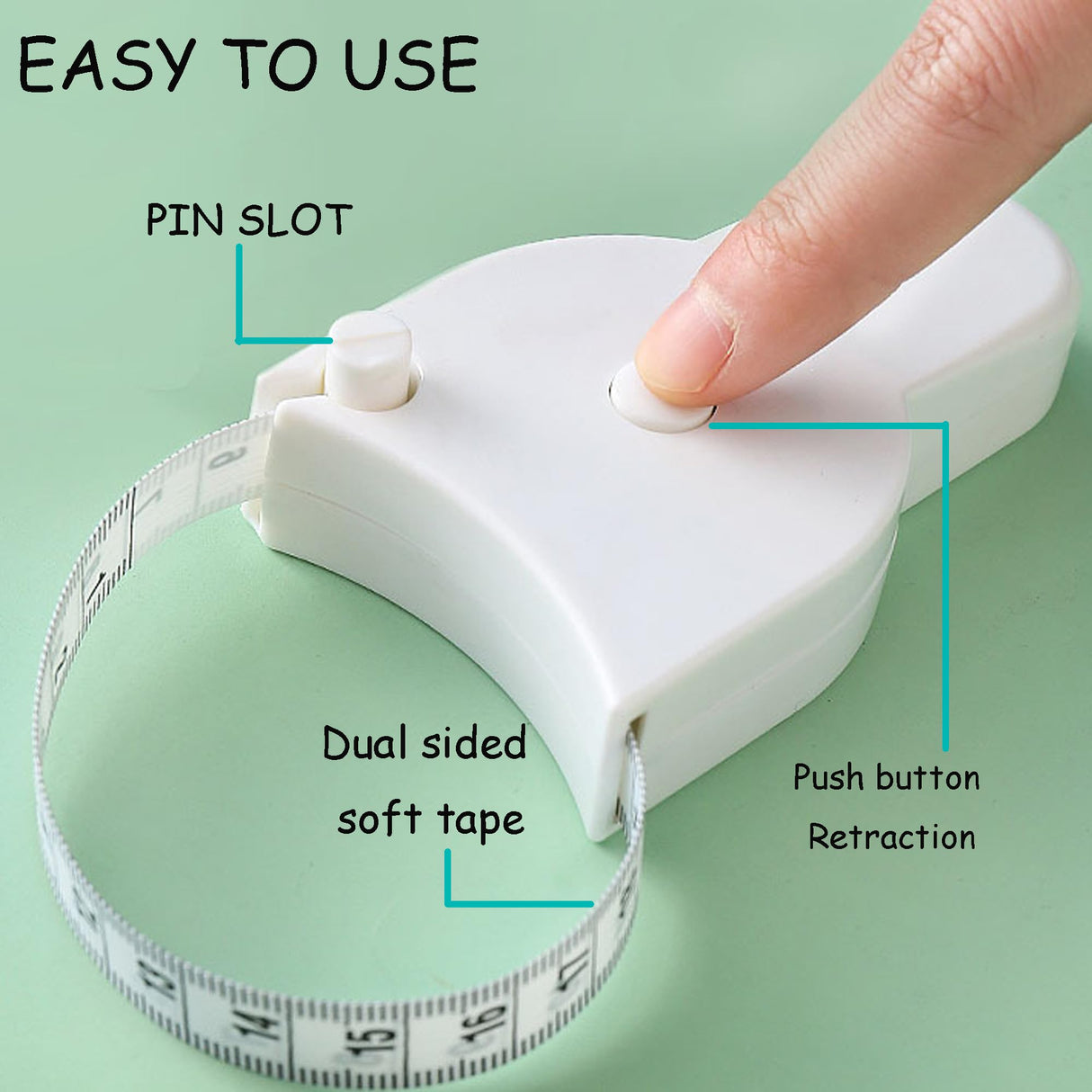 Soft Retractable Body Tape Measure for Fitness, Tailoring & Home Use – 60-Inch Dual-Scale Measuring Tape with Lock, 3-Pack of Identical Units (White)