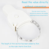 Soft Retractable Body Tape Measure for Fitness, Tailoring & Home Use – 60-Inch Dual-Scale Measuring Tape with Lock, 3-Pack of Identical Units (White) - 45-Degree Angle