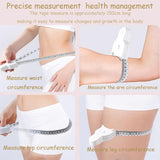 Soft Retractable Body Tape Measure for Fitness, Tailoring & Home Use – 60-Inch Dual-Scale Measuring Tape with Lock, 3-Pack of Identical Units (White) - Close-Up Angle