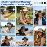 Solar-Powered Dual-Fan Sun Hat – UPF 50+ Wide-Brim Outdoor Hat with 2 USB/Solar Rechargeable Fans, Adjustable Strap, Breathable Mesh, for Fishing, Hiking, Beach & Gardening; Unisex Cooling Cap with 800mAh Battery (Dark- Grey)