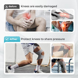 Knee Assistive Brace with Carbon Steel Spring Support – Breathable Perforated Sleeve, Adjustable Straps, Joint Stabilization & Pain Relief for Walking, Running, Hiking, Rehabilitation; Unisex Design for Men & Women (Grey) - Side View