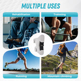 Knee Assistive Brace with Carbon Steel Spring Support – Breathable Perforated Sleeve, Adjustable Straps, Joint Stabilization & Pain Relief for Walking, Running, Hiking, Rehabilitation; Unisex Design for Men & Women (Grey) - 45-Degree Angle
