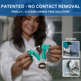 Bathtub Hair Catcher with Handle – No-Touch Drain Filter for Shower and Tub, Reusable Clog Preventer 2-Pack (Blue) - Front View