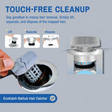 Bathtub Hair Catcher with Handle – No-Touch Drain Filter for Shower and Tub, Reusable Clog Preventer 2-Pack (Blue) - Top-Down View