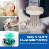 Bathtub Hair Catcher with Handle – No-Touch Drain Filter for Shower and Tub, Reusable Clog Preventer 2-Pack (Blue) - 45-Degree Angle