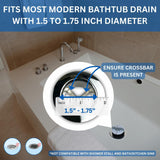 Bathtub Hair Catcher with Handle – No-Touch Drain Filter for Shower and Tub, Reusable Clog Preventer 2-Pack (Blue) - Rear View