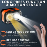 Rechargeable LED Headlamp with Motion Sensor & 6 Lighting Modes – Ultra-Bright Waterproof Headlight for Running, Camping, Hiking, Fishing, and Night Work (Grey) - Top-Down View