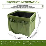 Heavy-Duty Foldable Tool Bag with Side Pockets – Multi-Compartment Oxford Carry Organizer for Tradesmen, DIYers & Outdoor Use (Green)