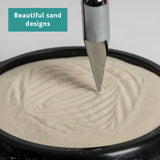 3D Sand Pendulum Desk Toy – Science Art Decor with Kinetic Sand Patterns, Earth Rotation Demo, Stress Relief for Office & Home (Black) - Front View