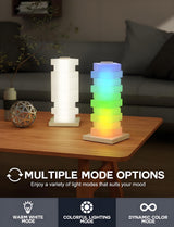 Customizable RGB Cube Lamp: USB-Powered LED Tower Light for Australian Gamerooms, Bedrooms & Room Decor - Front View