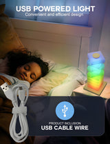 Customizable RGB Cube Lamp: USB-Powered LED Tower Light for Australian Gamerooms, Bedrooms & Room Decor - Side View