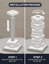 Customizable RGB Cube Lamp: USB-Powered LED Tower Light for Australian Gamerooms, Bedrooms & Room Decor - Top-Down View