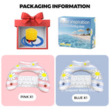Daisy Inflatable Pool Floats 2-Pack for Adults: U-Shaped Lounge Chairs with Cup Holders, Portable for Pool, Beach, Summer Fun - Top-Down View