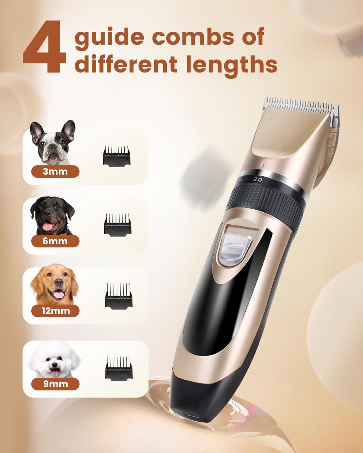 pet products Pet products Professional Rechargeable Cordless Dogs Cats Horse Grooming Clippers - Professional Pet Hair Clippers with Comb Guides for