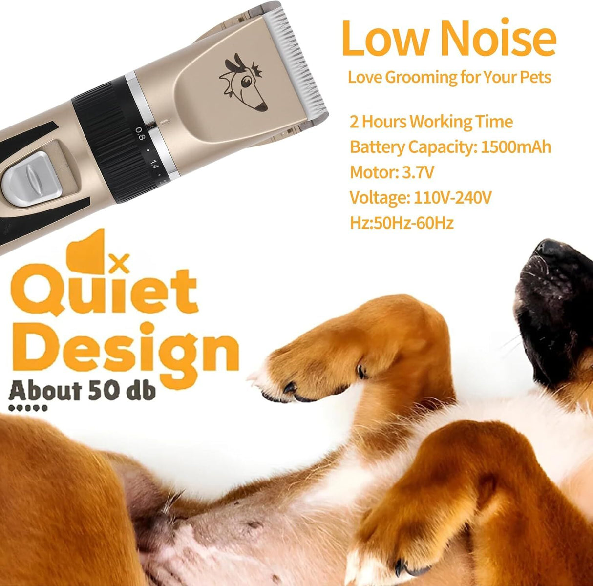 pet products Pet products Professional Rechargeable Cordless Dogs Cats Horse Grooming Clippers - Professional Pet Hair Clippers with Comb Guides for
