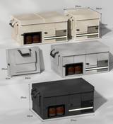 Foldable Car Trunk Organiser, 30L/60L Large Capacity Storage Box for Auto Boot, Multi-functional Cargo Container(60,white) - Rear View