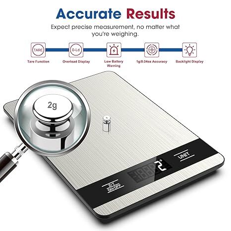 10kg/1g Precision Kitchen Scale: Ultra-Thin, Multi-Unit, Stainless Steel for Aussie Home Cooks