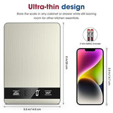 10kg/1g Precision Kitchen Scale: Ultra-Thin, Multi-Unit, Stainless Steel for Aussie Home Cooks - Top-Down View