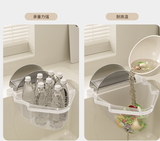 Kitchen Sink Filter Rack with 100 12cm*15cm Mesh Bags, Foldable Food Waste Strainer, Multi-functional Drain Basket（yellow） - Rear View
